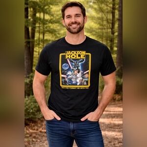 Jackson Hole Wyoming Graphic T-Shirt Men’s L The Duck Company Parody Tee